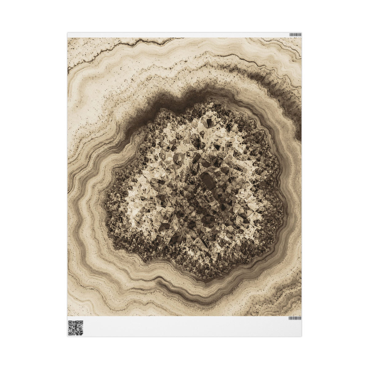 Geode Core - Ink on Paper Wrapping Paper