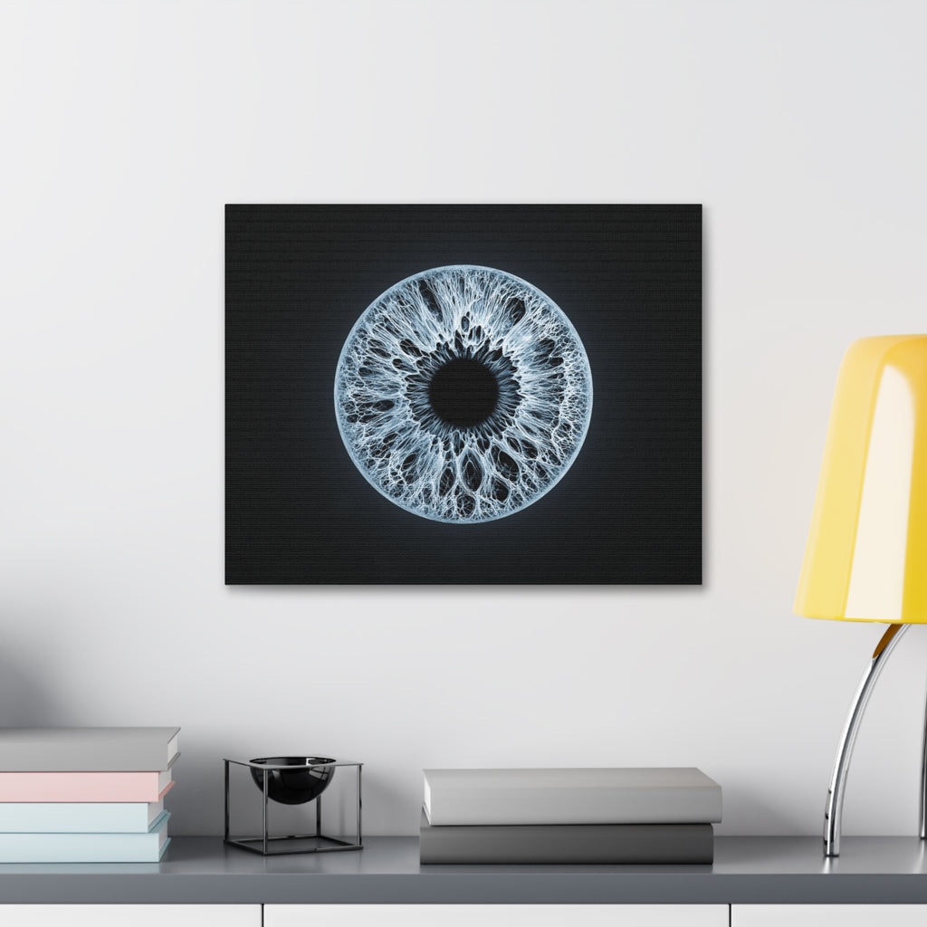 BLXNTT Iris – Lace Web Ice Blue Glossy Canvas