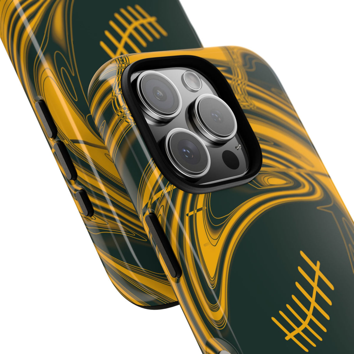 Green & Gold Trippy Football Phone Case