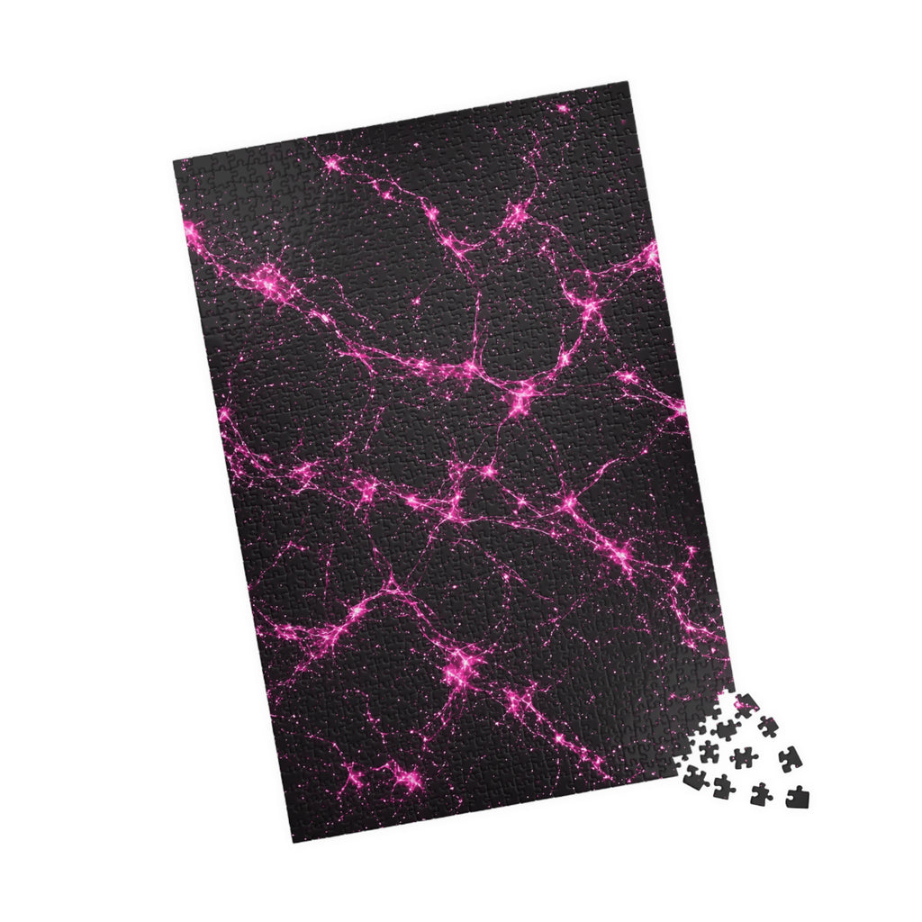 Neon Mycelium - Hot Pink Pulse Jigsaw Puzzle