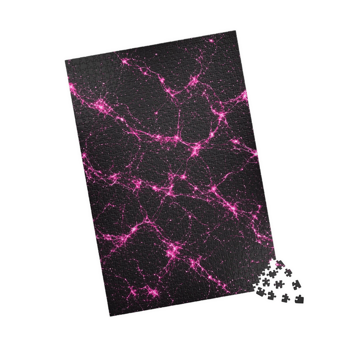 Neon Mycelium - Hot Pink Pulse Jigsaw Puzzle