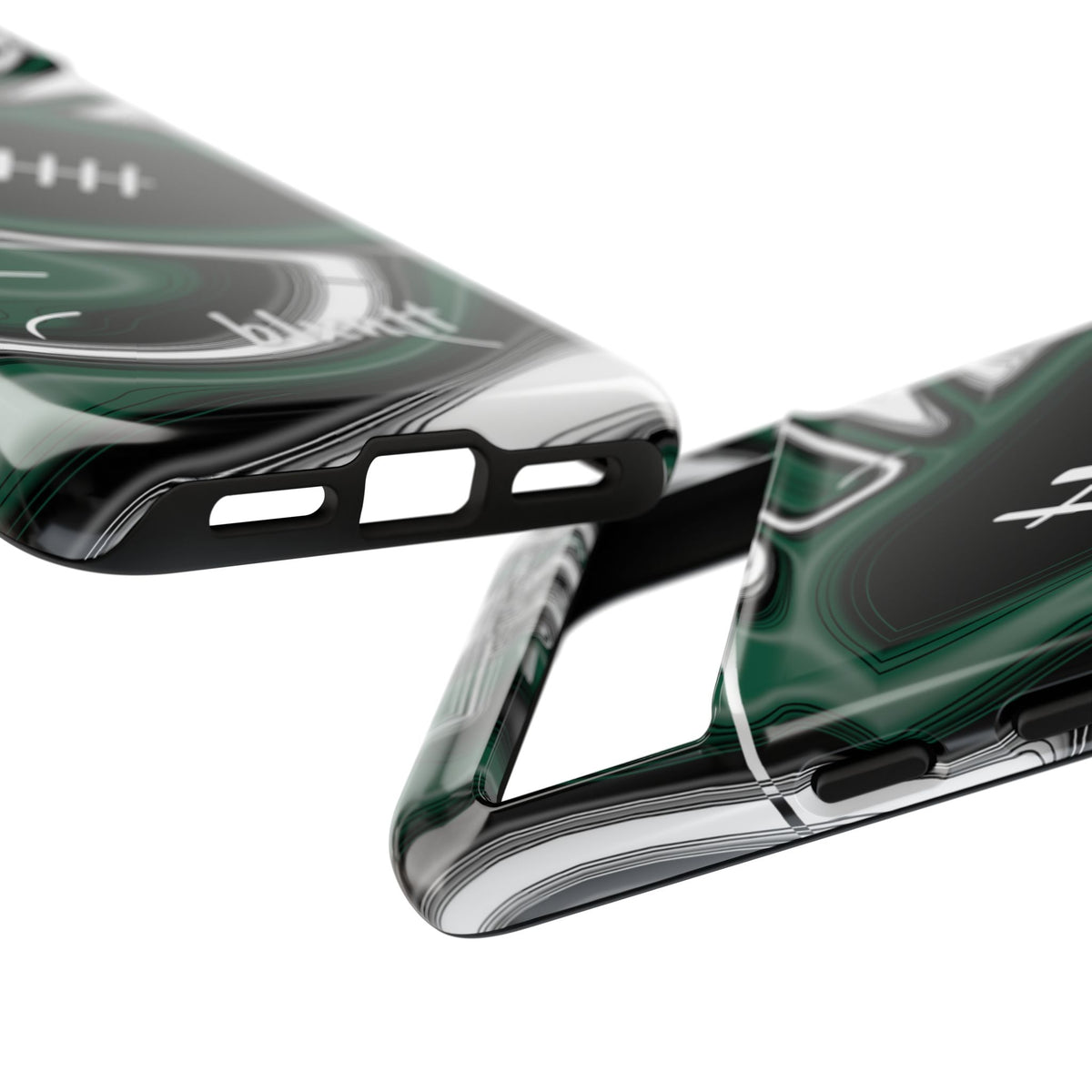 Hunter Green & White Trippy Football Phone Case