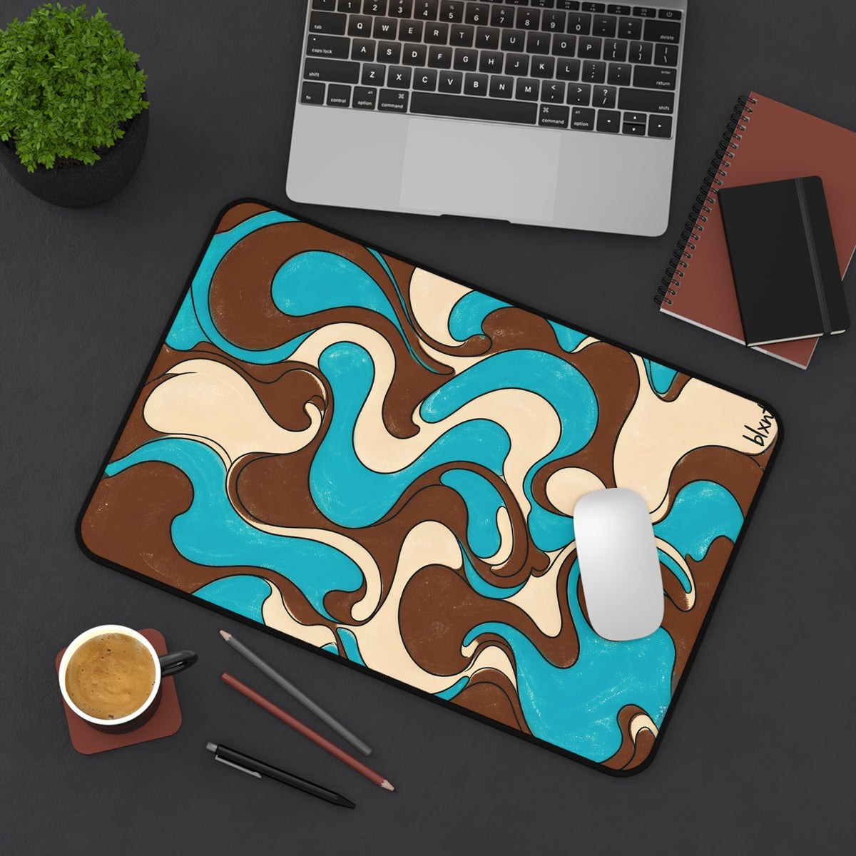 Fillmore Flow - Turquoise & Chocolate Desk Mat