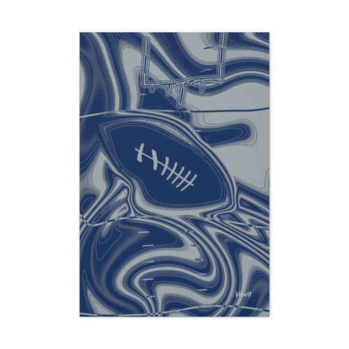 Blue & Gray Trippy Football Canvas