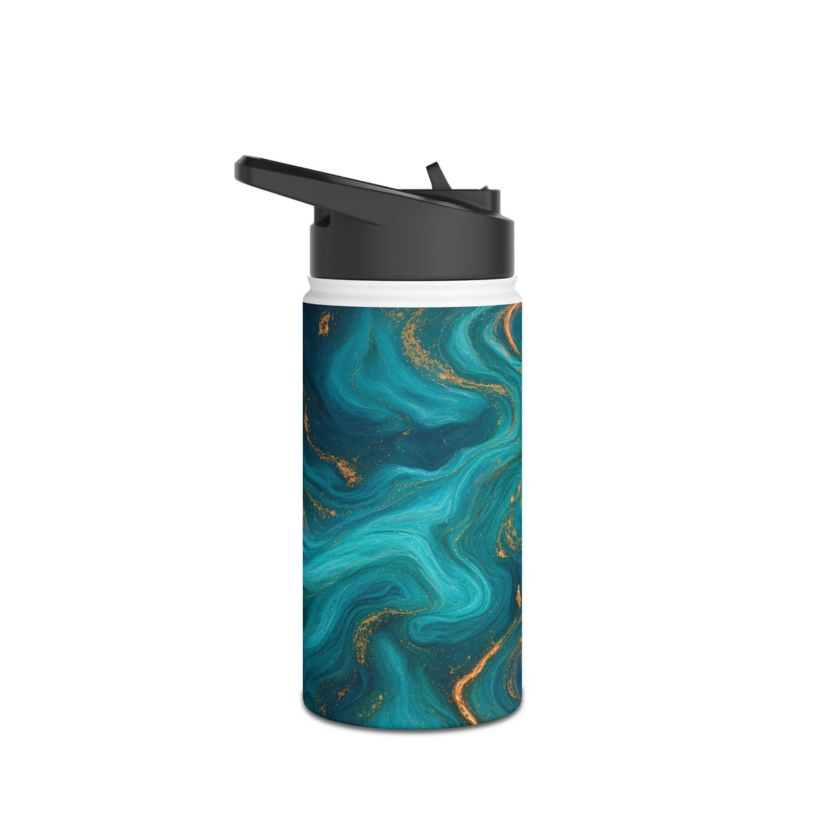 Turquoise & Copper Marble Water Bottle