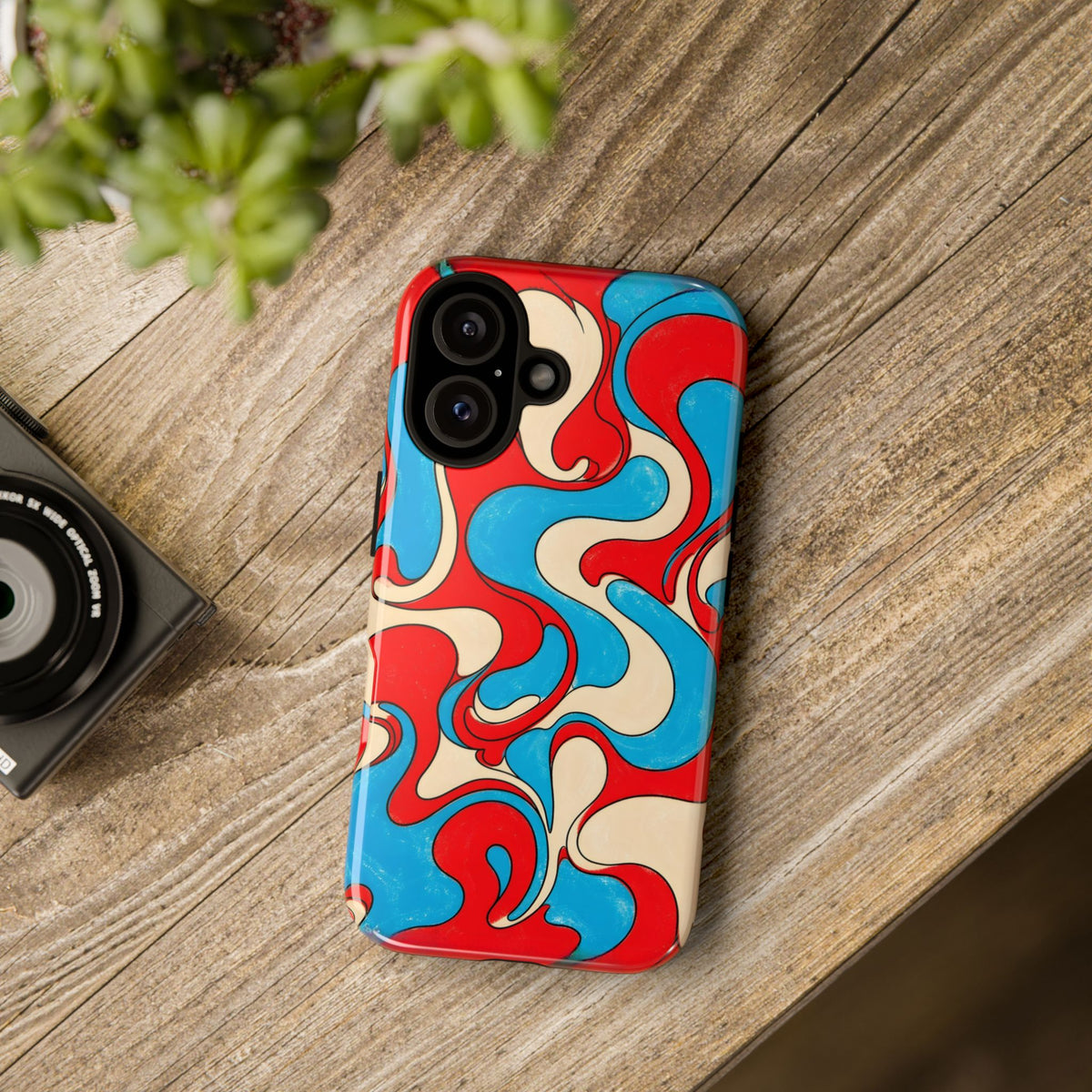 Fillmore Flow - Red, Cyan & Cream Phone Case