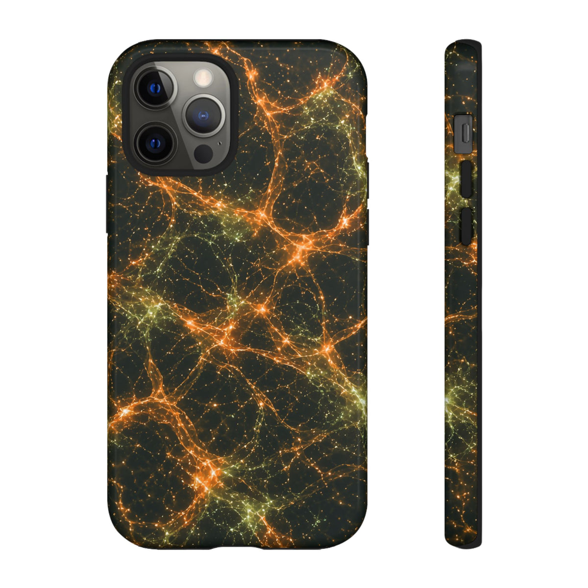 Neon Mycelium - Electric Tangerine Teal Phone Case
