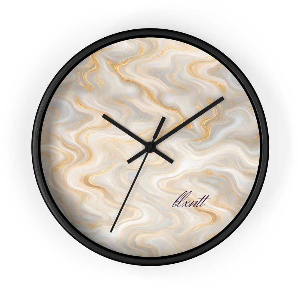 White & Gold Marble Wall Clock