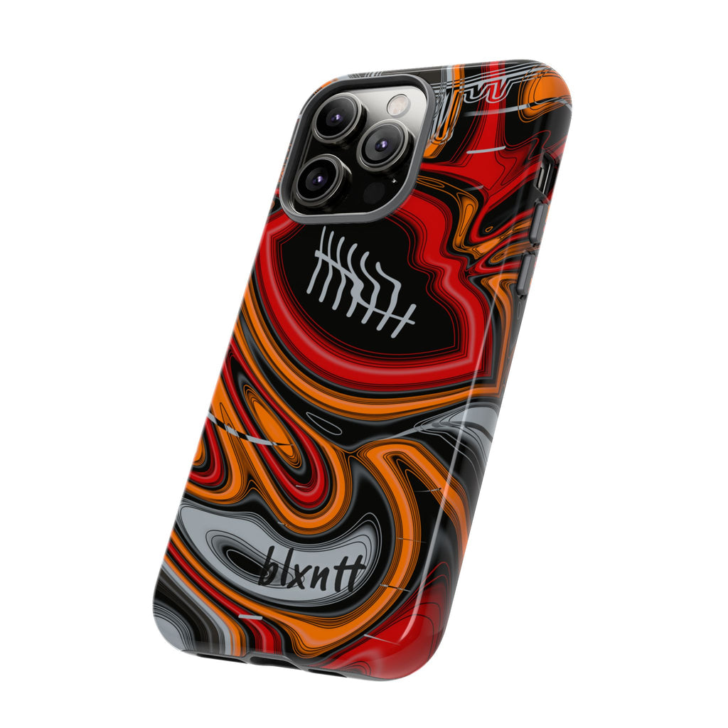 Red, Orange & Pewter Trippy Football Phone Case