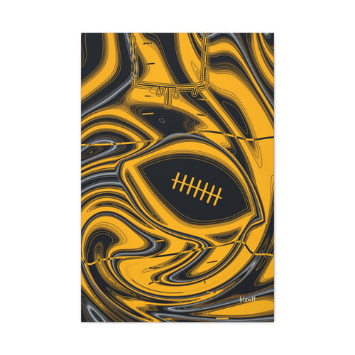 Black & Gold Trippy Football Canvas