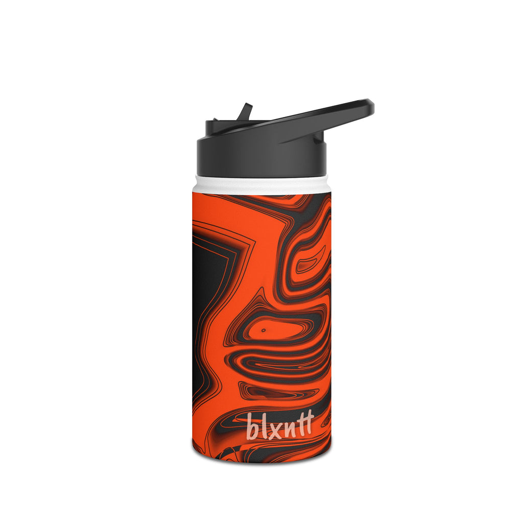 Orange & Black Trippy Football Water Bottle