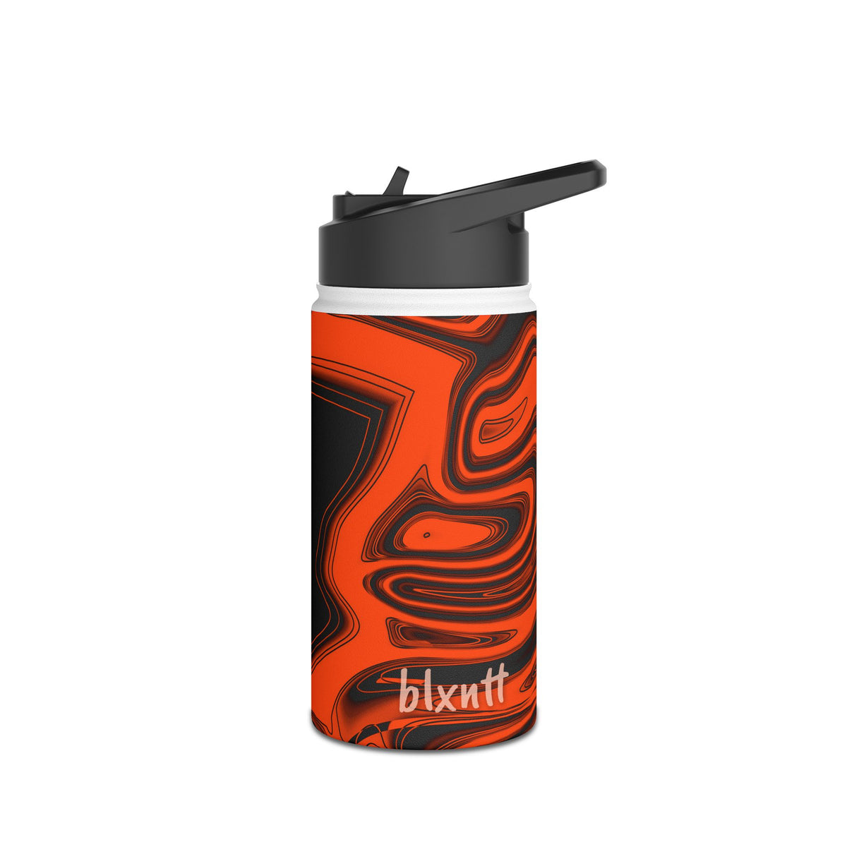 Orange & Black Trippy Football Water Bottle