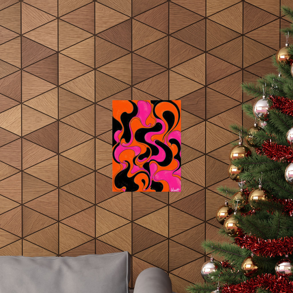 Fillmore Flow - Neon Orange & Magenta Poster