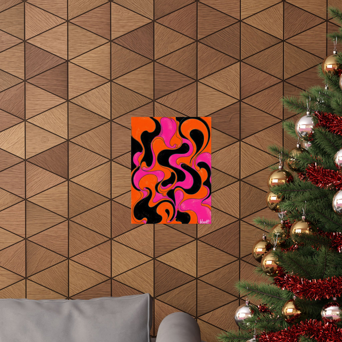 Fillmore Flow - Neon Orange & Magenta Poster