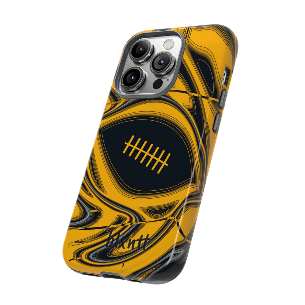 Black & Gold Trippy Football Phone Case
