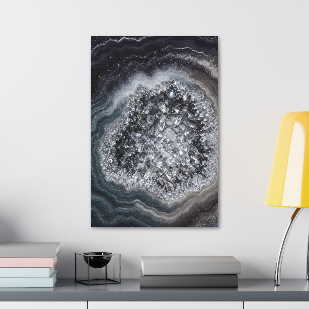 Geode Core - Silver Smoke Glossy Canvas