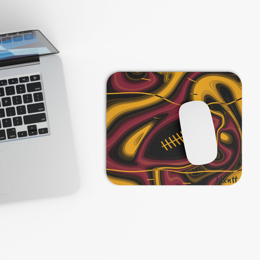 Cardinal Red, Black & Gold Trippy Football Mouse Pad