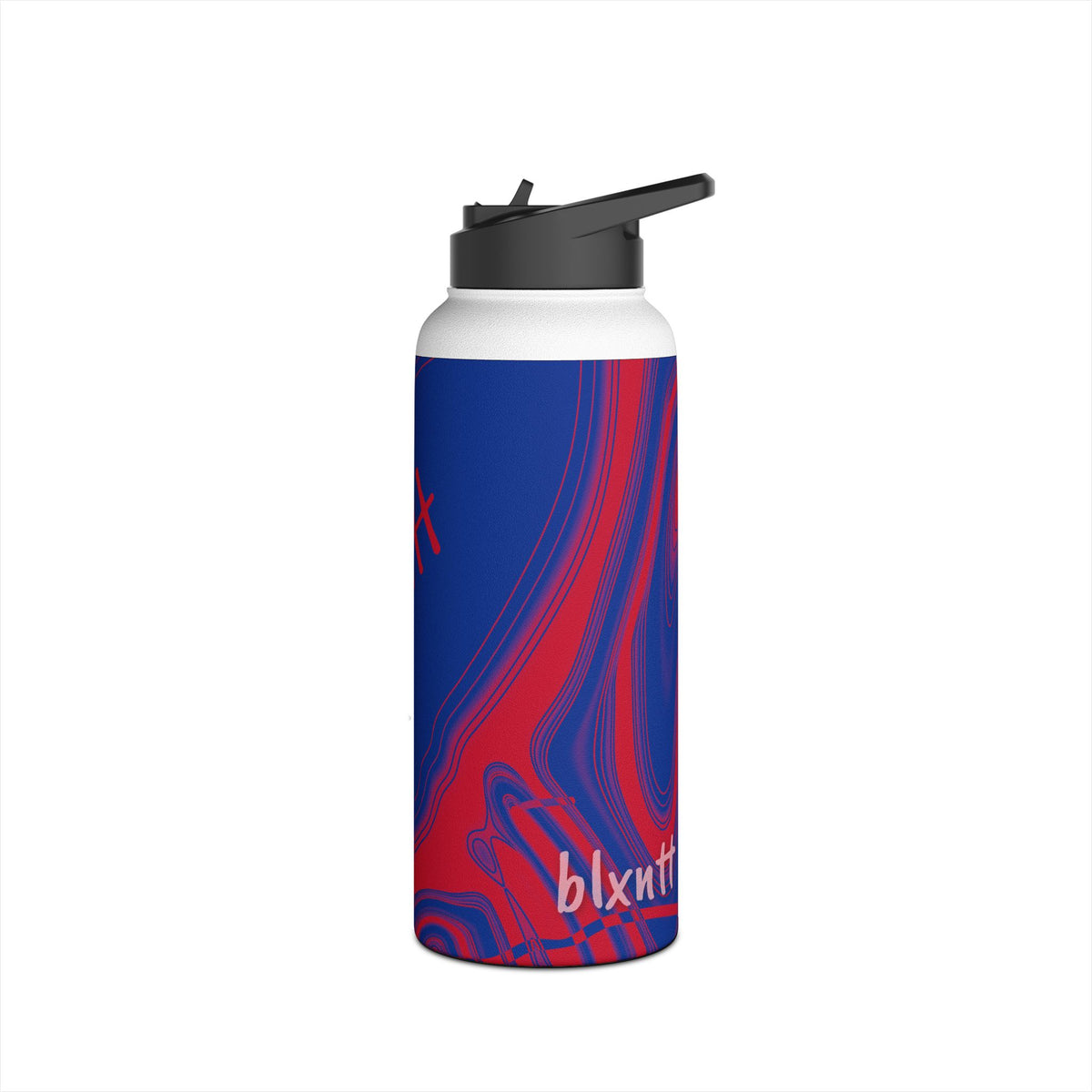 Royal Blue & Red Trippy Football Water Bottle