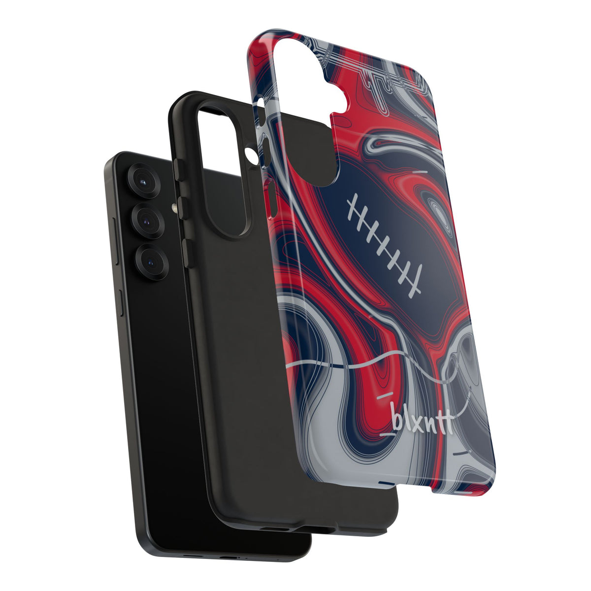 Navy, Red & Silver Trippy Football Phone Case