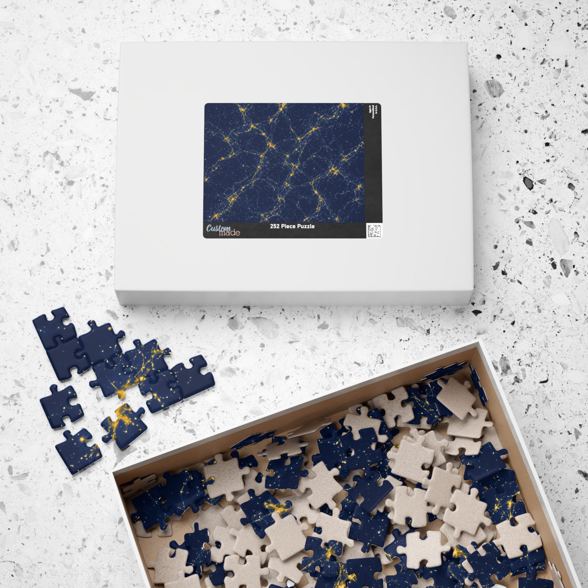 Neon Mycelium - Mustard Navy Jigsaw Puzzle