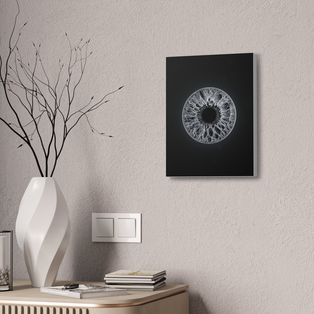 BLXNTT Iris – Lace Web Gray Glossy Canvas