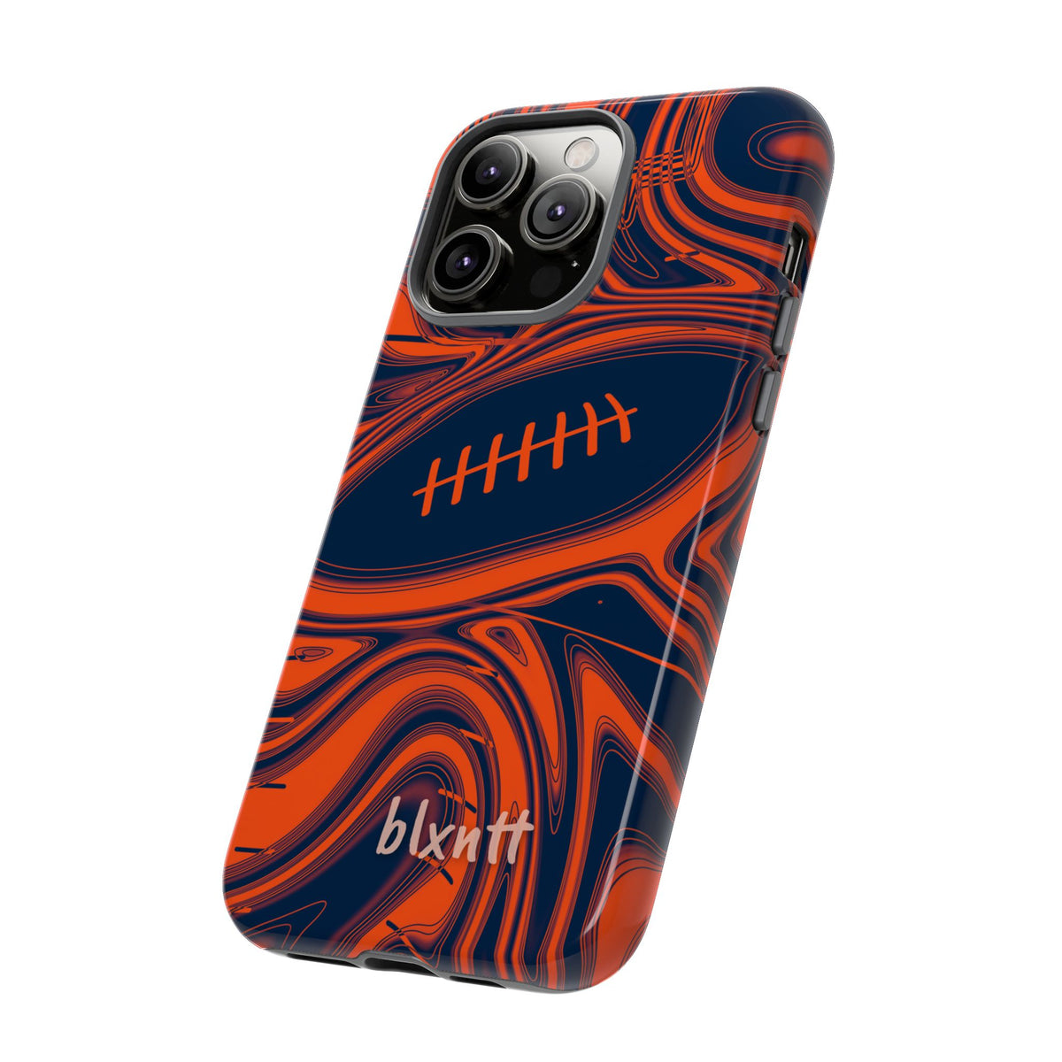 Orange & Navy Trippy Football Phone Case