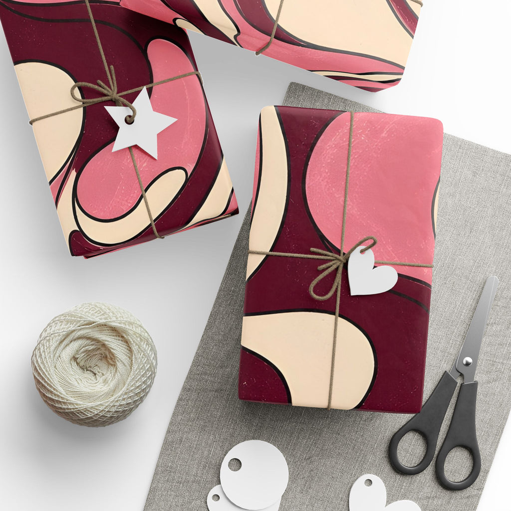 Fillmore Flow - Burgundy & Blush Wrapping Paper