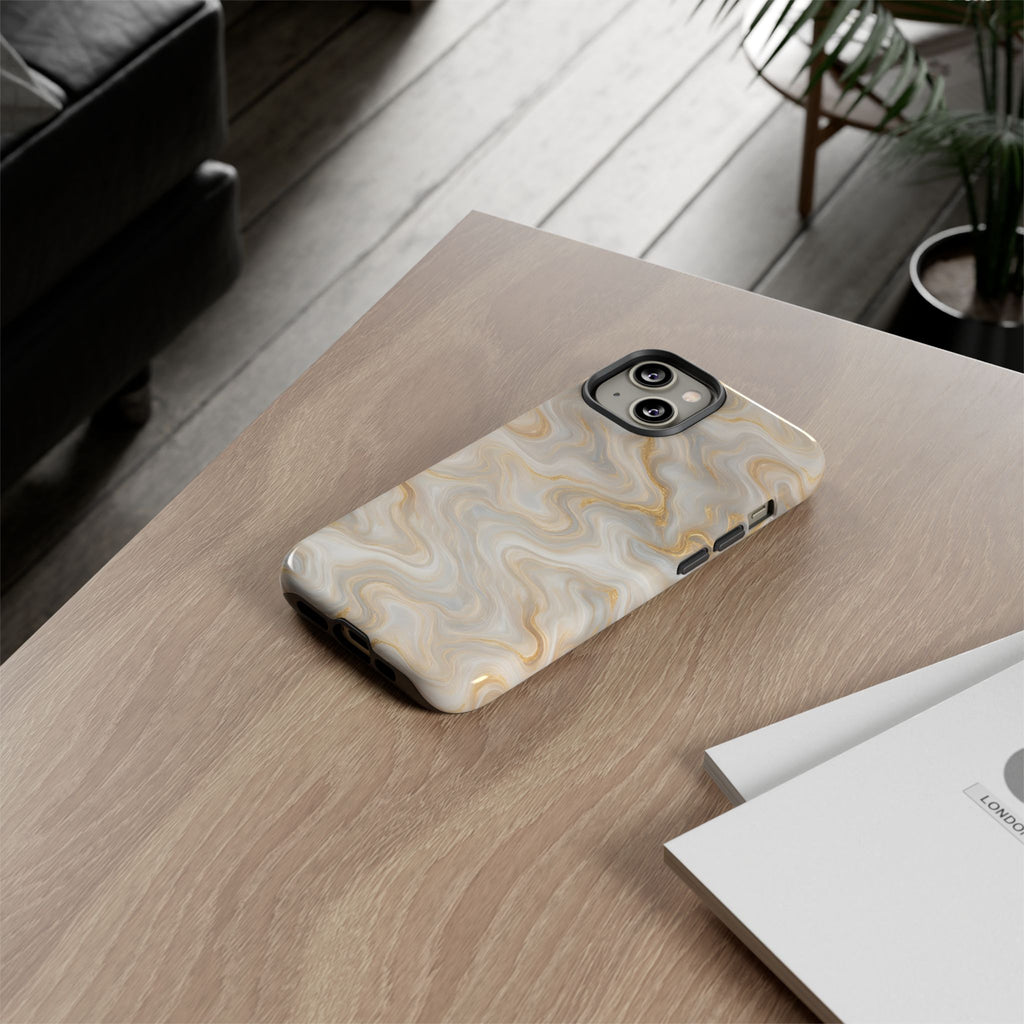 White & Gold Marble Phone Case