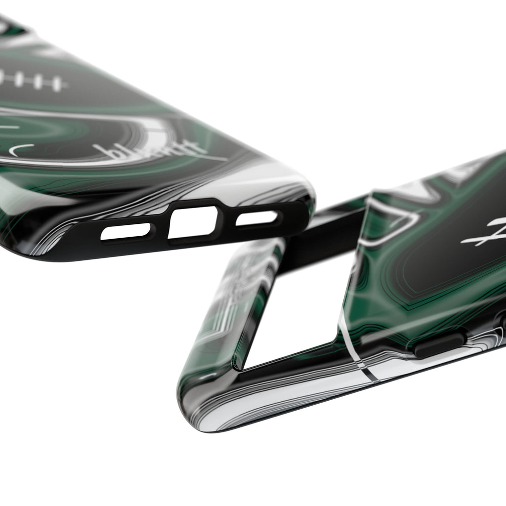 Hunter Green & White Trippy Football Phone Case