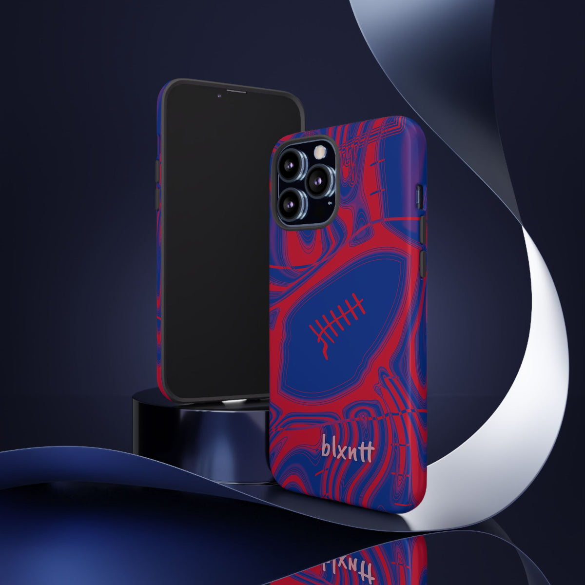 Royal Blue & Red Trippy Football Phone Case