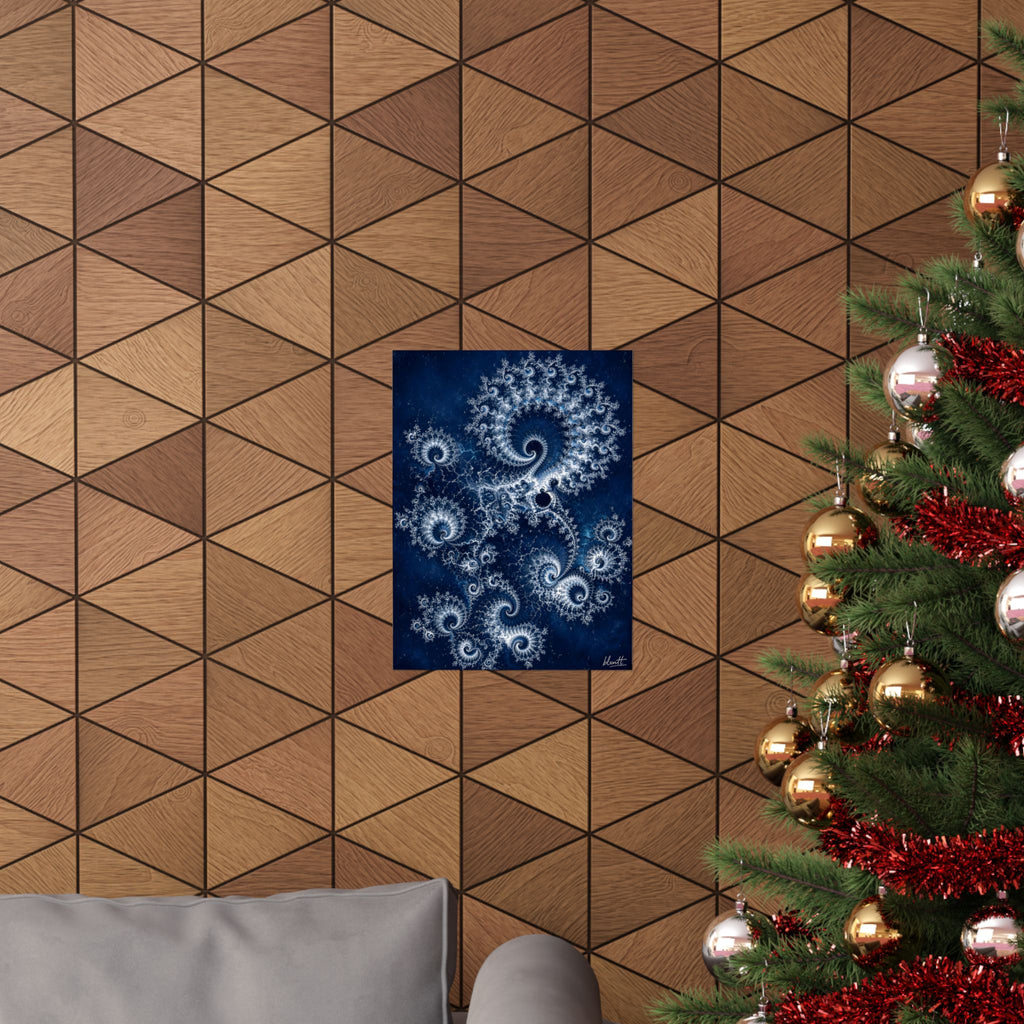 Copper Infinity - Ice Blue & Silver Poster