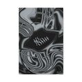Black & Silver Trippy Football Canvas