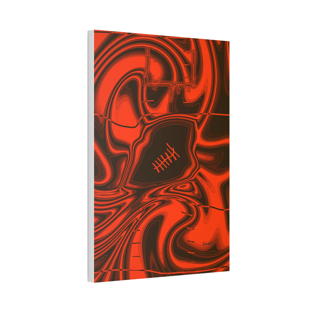 Brown & Orange Trippy Football Glossy Canvas