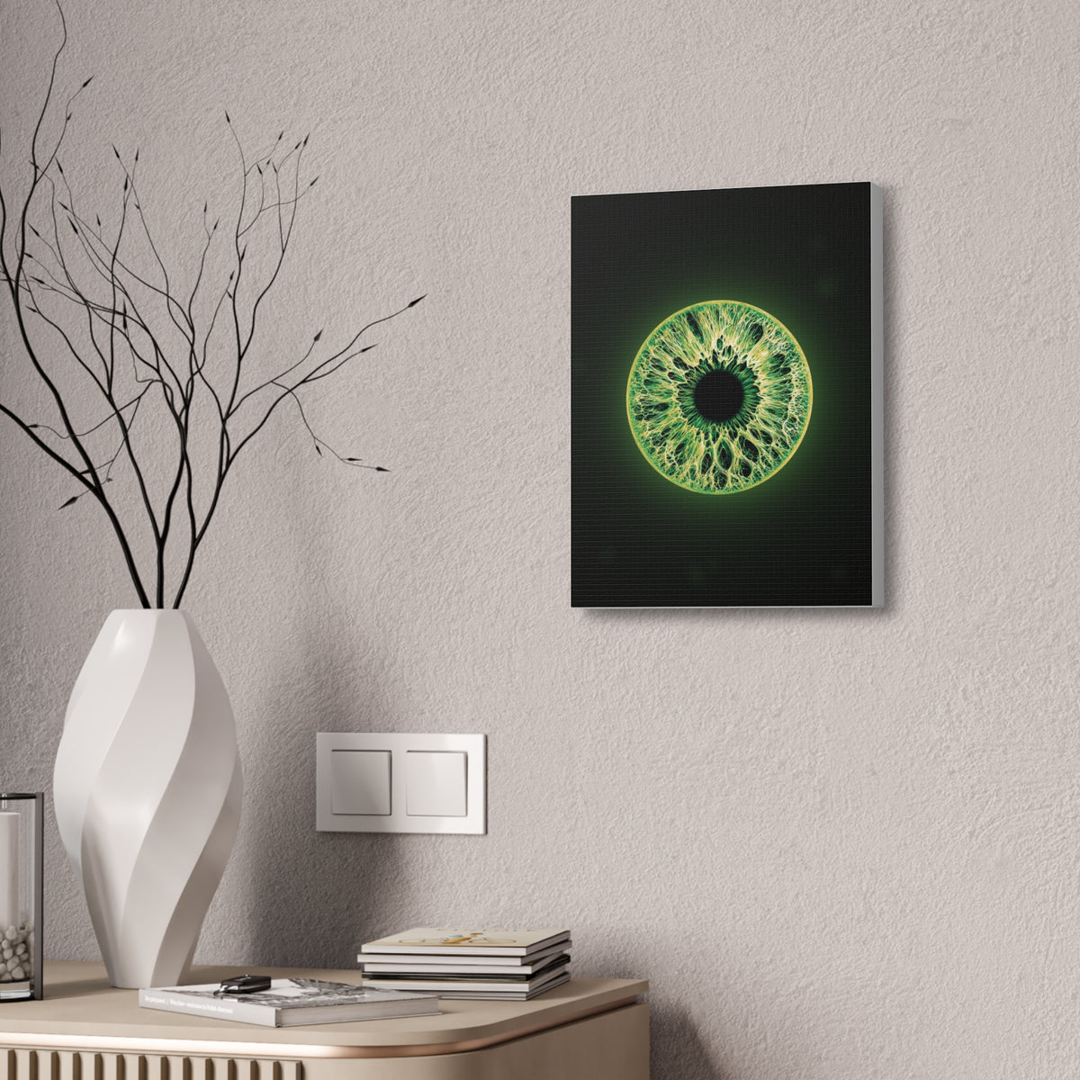 BLXNTT Iris – Lace Web Emerald Gold Glossy Canvas