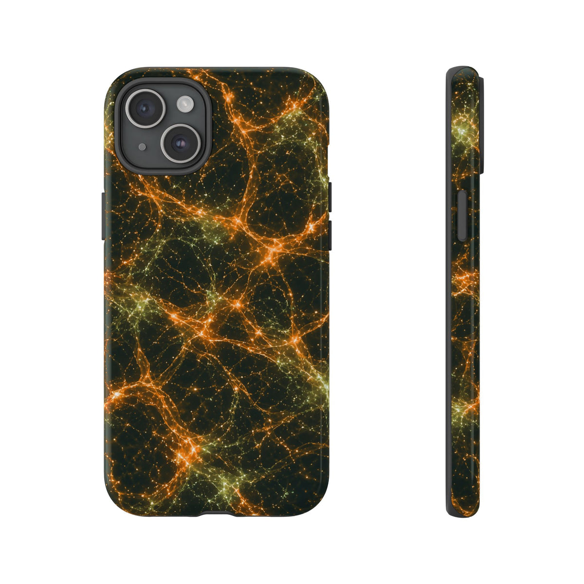Neon Mycelium - Electric Tangerine Teal Phone Case