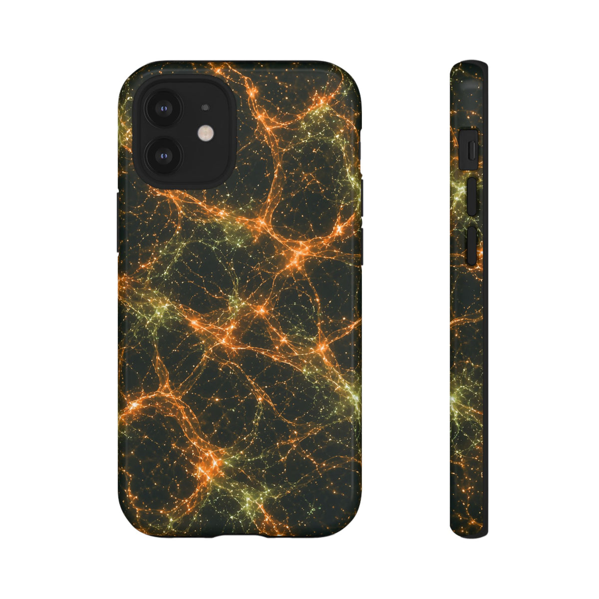 Neon Mycelium - Electric Tangerine Teal Phone Case