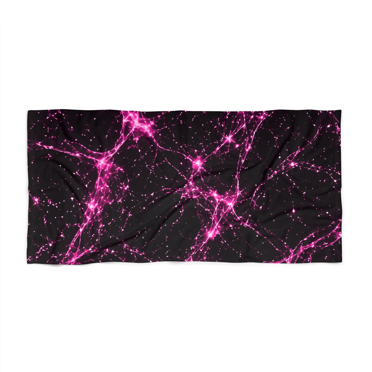 Neon Mycelium - Hot Pink Pulse Beach Towel
