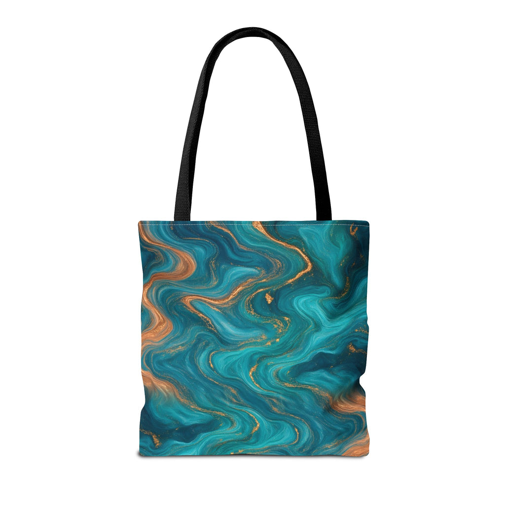 Turquoise & Copper Marble Tote Bag