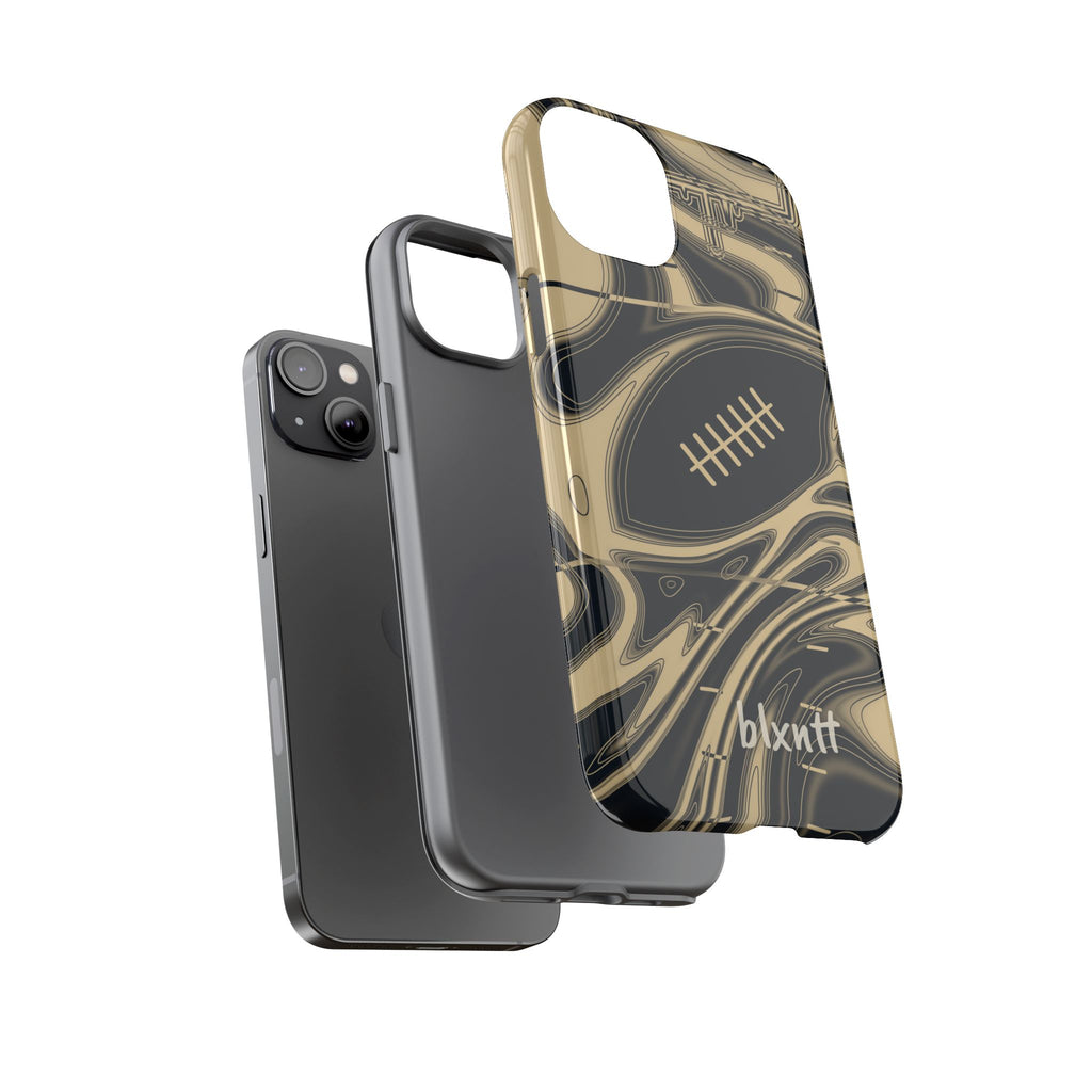 Old Gold & Black Trippy Football Phone Case