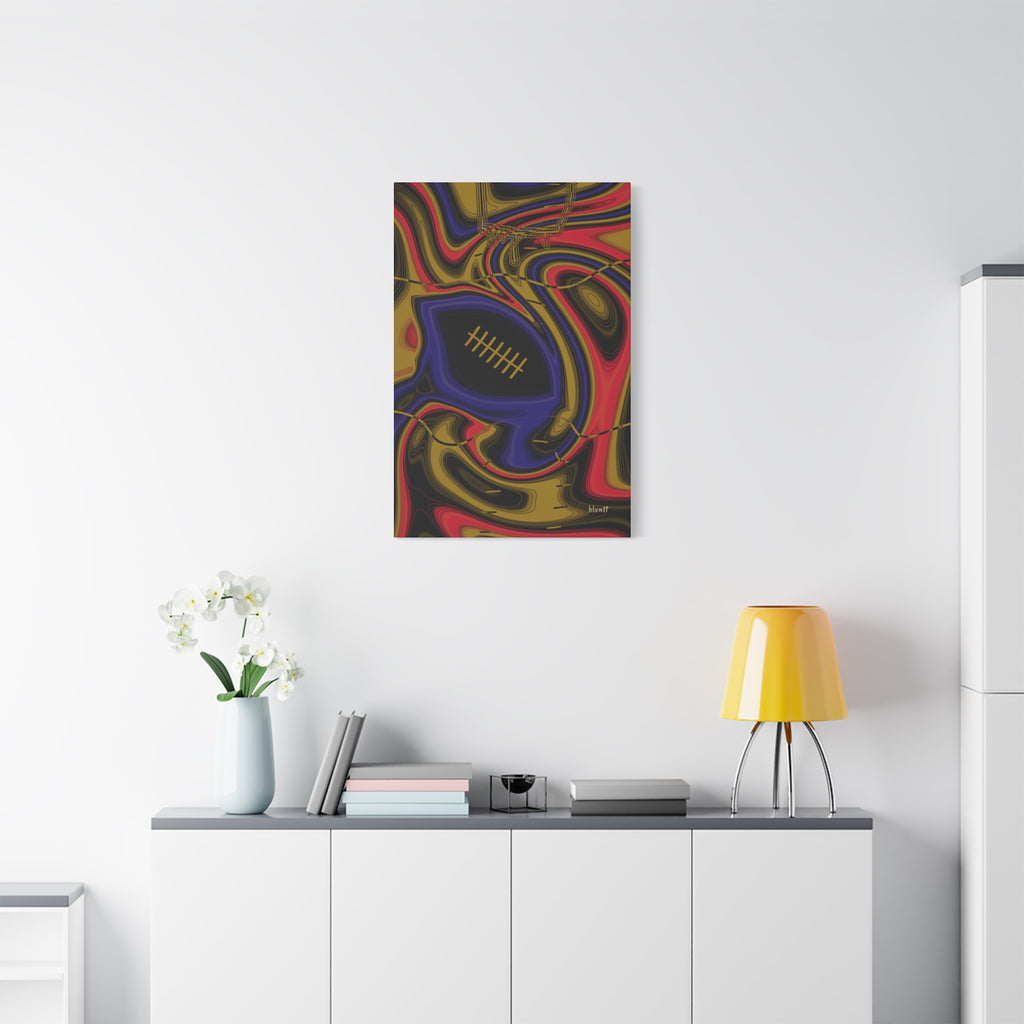 Purple, Black & Gold Trippy Football Canvas