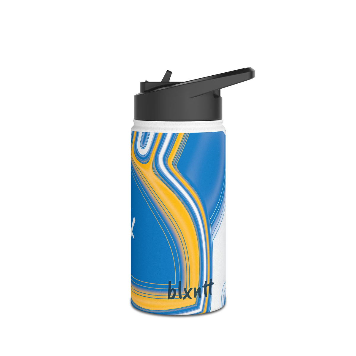 Powder Blue & Gold Trippy Football Water Bottle