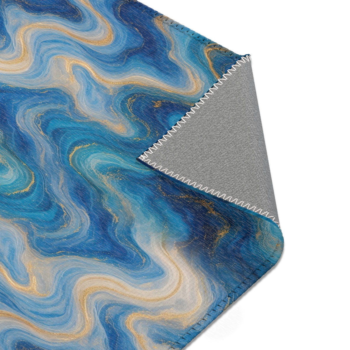 Ocean Blue Marble Area Rug