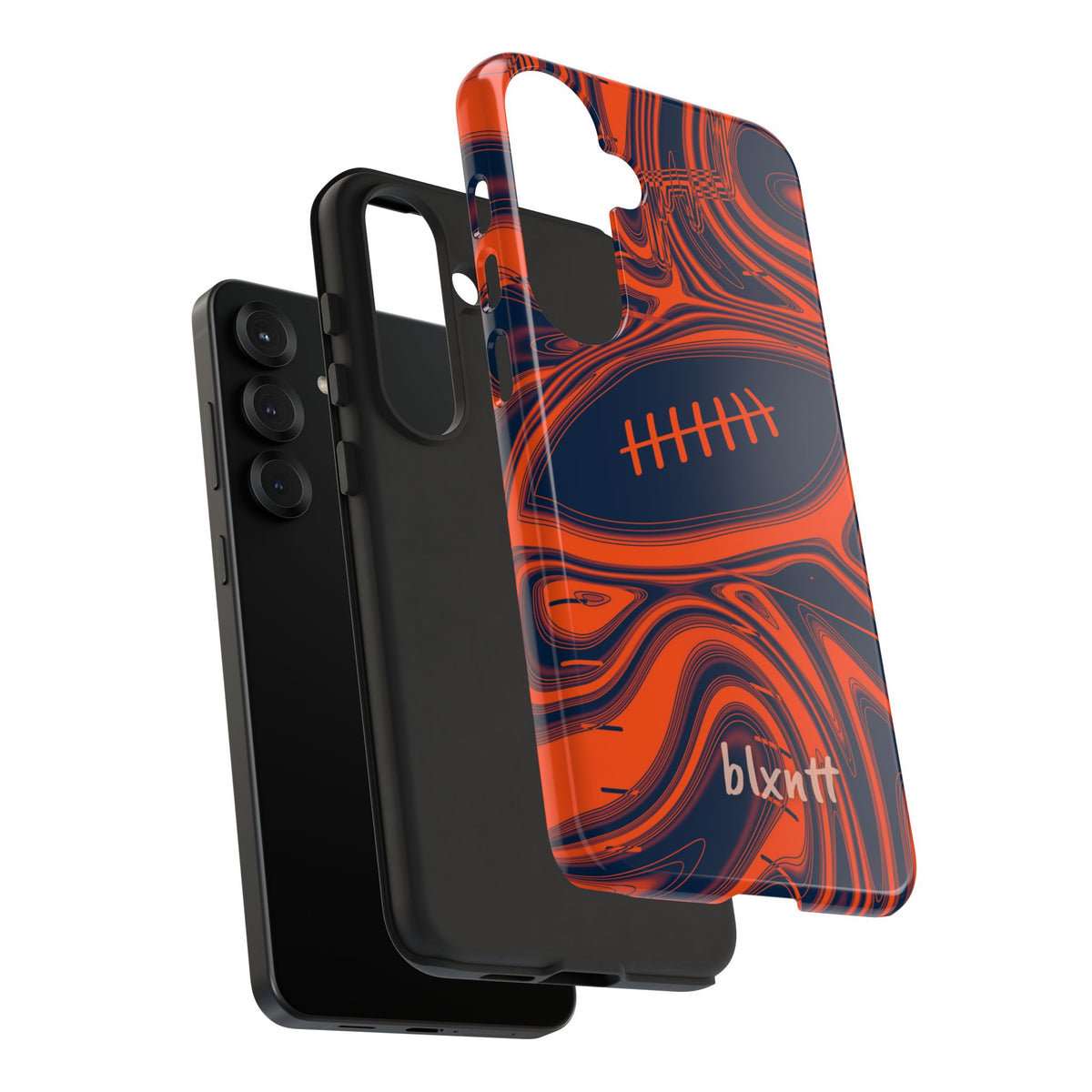 Orange & Navy Trippy Football Phone Case