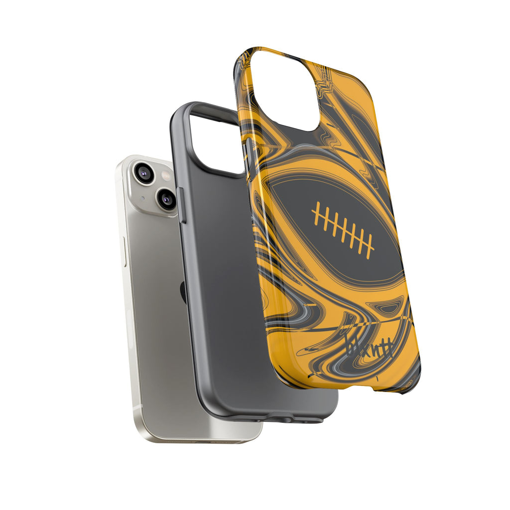 Black & Gold Trippy Football Phone Case