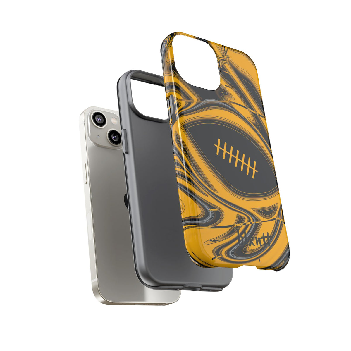 Black & Gold Trippy Football Phone Case
