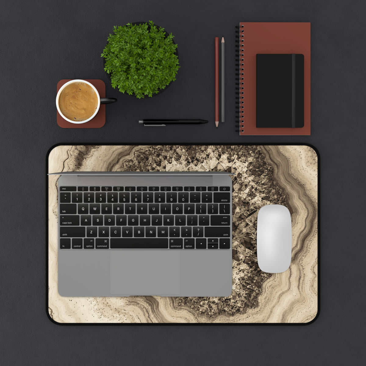 Geode Core - Ink on Paper Desk Mat