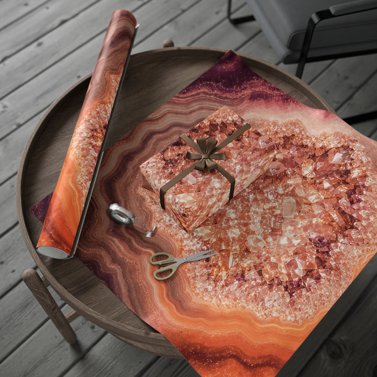 Geode Core - Peach Sorbet Wrapping Paper
