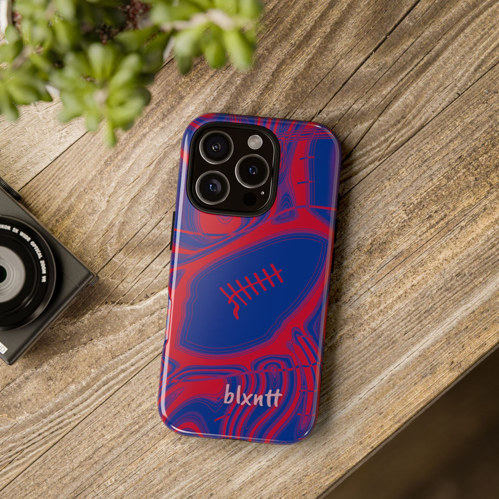 Royal Blue & Red Trippy Football Phone Case