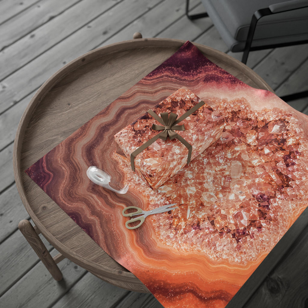 Geode Core - Peach Sorbet Wrapping Paper
