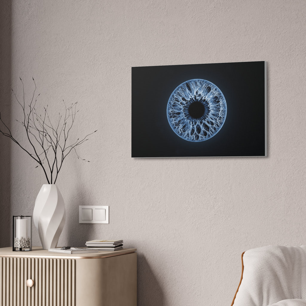 BLXNTT Iris – Lace Web Blue Glossy Canvas